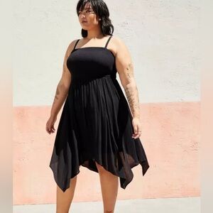 Torrid Midi Gauze Strapless Dress